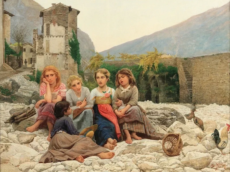 1841-Noè Raimondo Bordignon - Ragazze che cantano nella valle (1878)